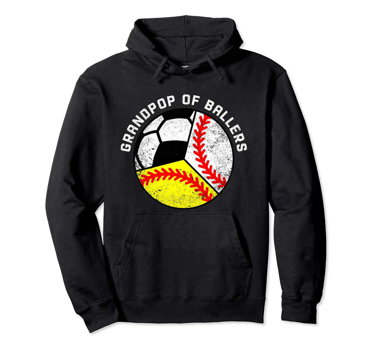 Grandpop Ballers Funny Baseball Softball Hoodie - Custom Art Print Unisex - T-Shirt, Sweatshirt, Hoodie