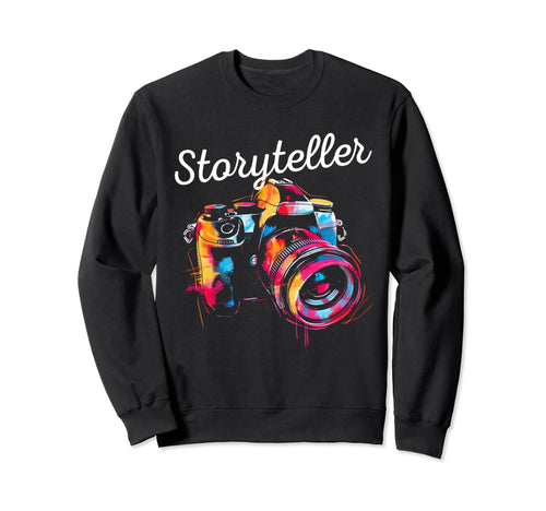 Photographer Storyteller Camera Sweatshirt - Minimalist Print Unisex - T-Shirt, Sweatshirt, Hoodie