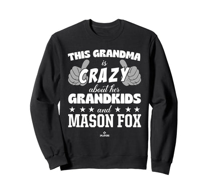 Grandma Crazy Mason Fox Prospect Sweatshirt - Minimalist Print for Adults - T-Shirt, Sweatshirt, Hoodie