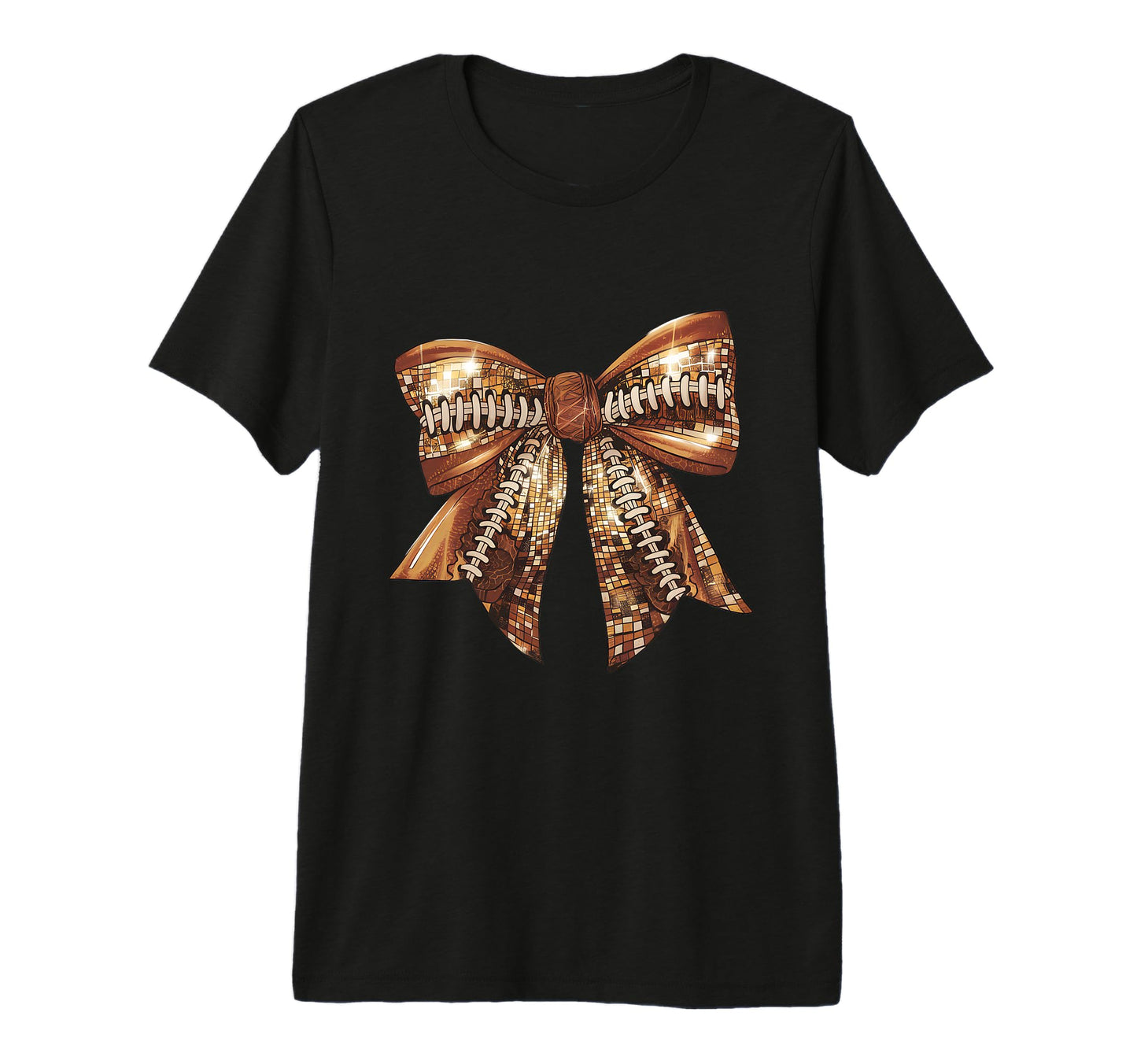 Bow Coquette Disco Football Autumn T-Shirt - Unique Graphic for Adults - T-Shirt, Sweatshirt, Hoodie