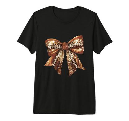 Bow Coquette Disco Football Autumn T-Shirt - Unique Graphic for Adults - T-Shirt, Sweatshirt, Hoodie