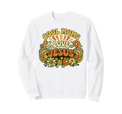 Moms Love Jesus Rainbow Trendy Sweatshirt - Casual Everyday Wear Men Women - T-Shirt, Sweatshirt, Hoodie