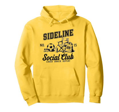 Sideline Social Club Soccer Mom Game Hoodie - Novelty Apparel for Adults - T-Shirt, Sweatshirt, Hoodie