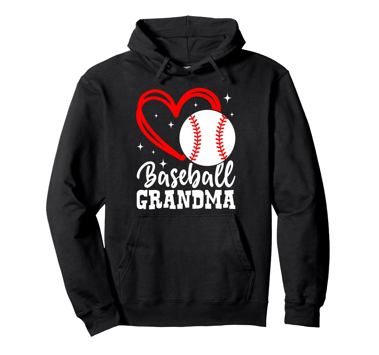 Baseball Grandma Heart Grandmother Hoodie - Streetwear Style for Adults - T-Shirt, Sweatshirt, Hoodie