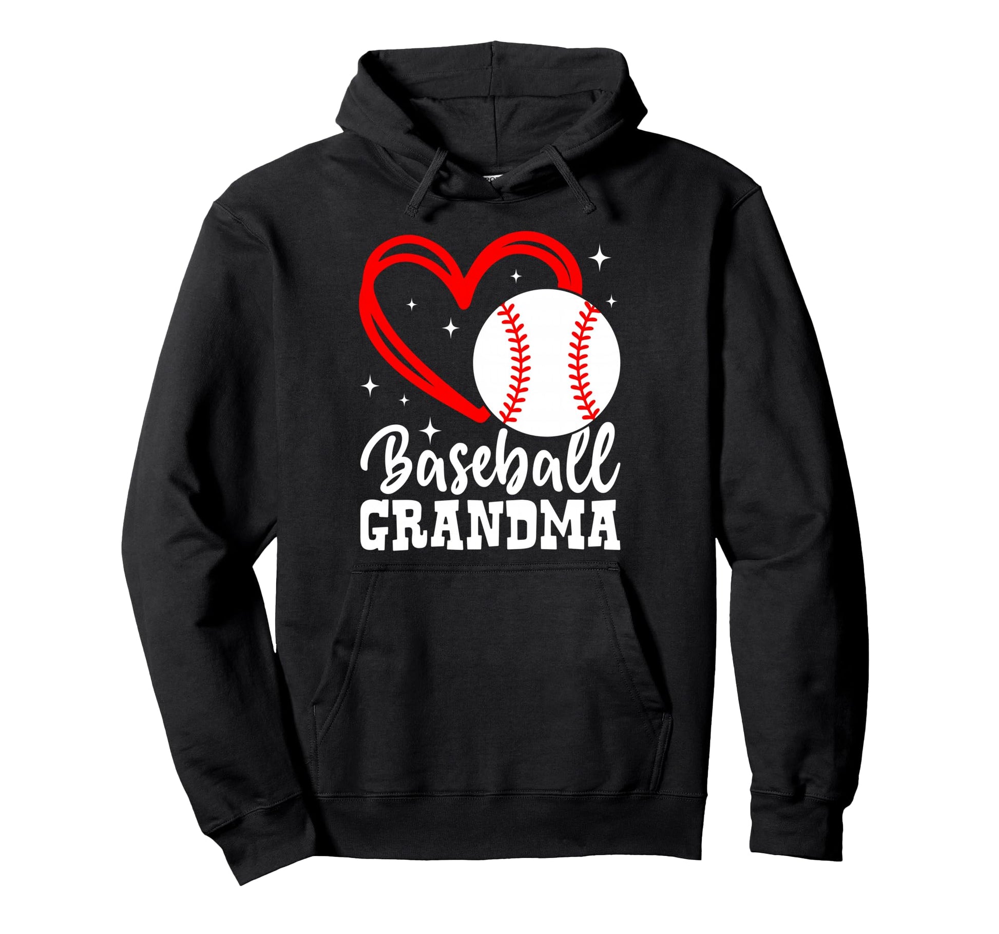 Baseball Grandma Heart Grandmother Hoodie - Streetwear Style for Adults - T-Shirt, Sweatshirt, Hoodie