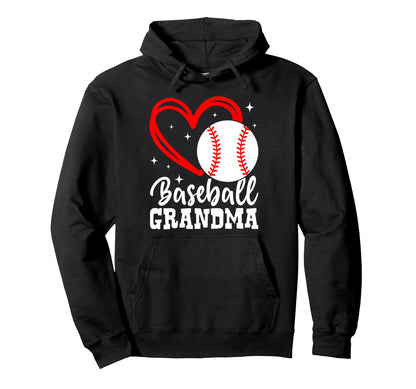 Baseball Grandma Heart Grandmother Hoodie - Streetwear Style for Adults - T-Shirt, Sweatshirt, Hoodie