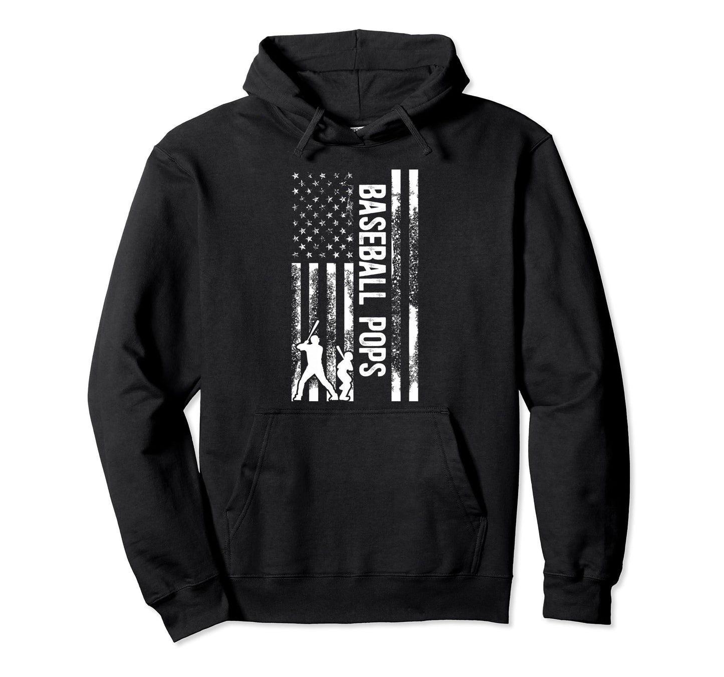 Baseball Pops Grandpa Us Flag Pops Hoodie - Trendy Graphic Men Women - T-Shirt, Sweatshirt, Hoodie