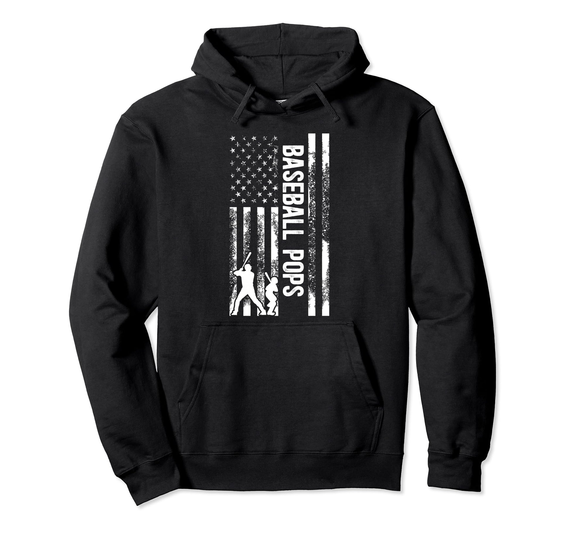 Baseball Pops Grandpa Us Flag Pops Hoodie - Trendy Graphic Men Women - T-Shirt, Sweatshirt, Hoodie