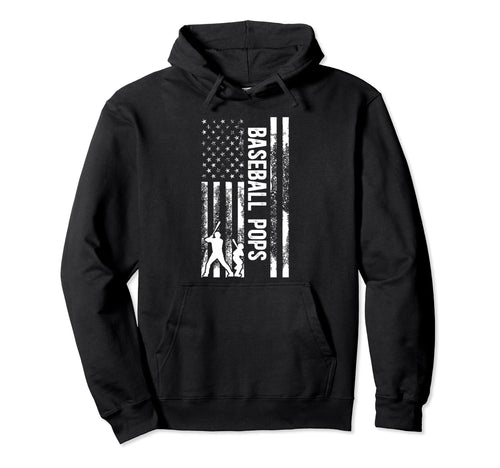 Baseball Pops Grandpa Us Flag Pops Hoodie - Trendy Graphic Men Women - T-Shirt, Sweatshirt, Hoodie