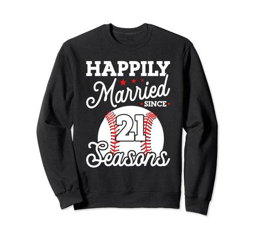 21St Wedding Anniversary Baseball Sweatshirt - Minimalist Print Unisex - T-Shirt, Sweatshirt, Hoodie