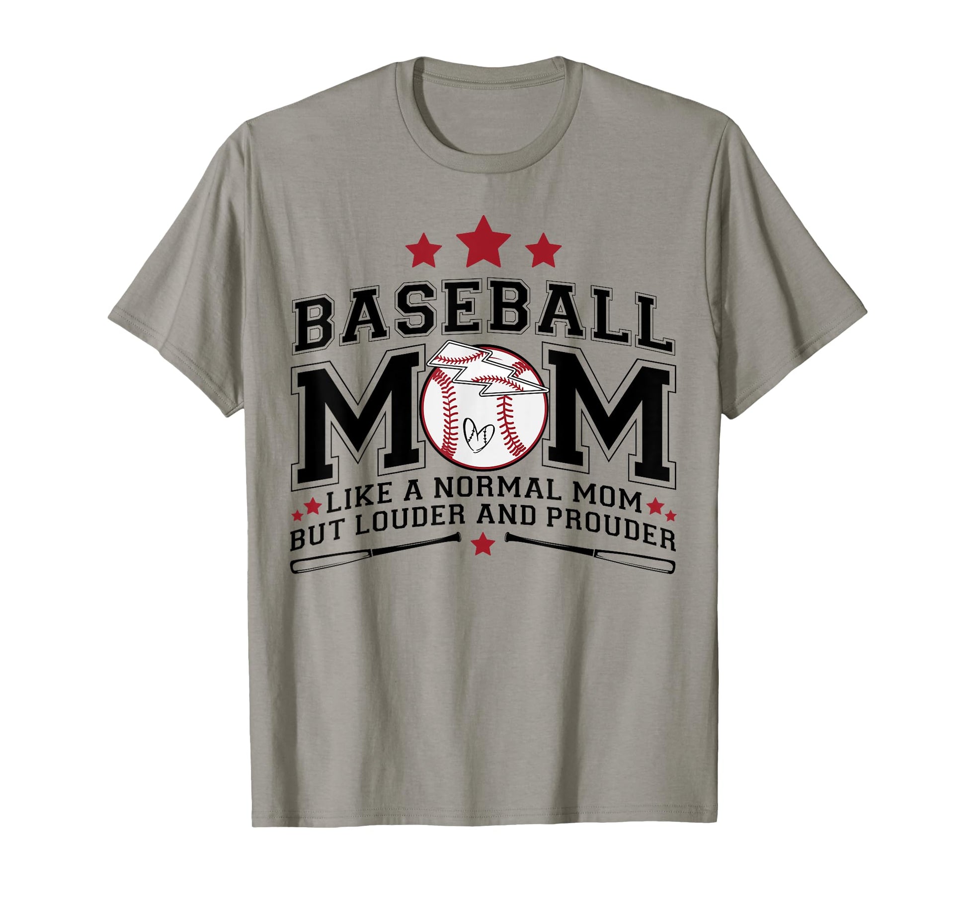 Baseball Mom Louder Prouder Funny T-Shirt - Casual Everyday Wear for Adults - T-Shirt, Sweatshirt, Hoodie