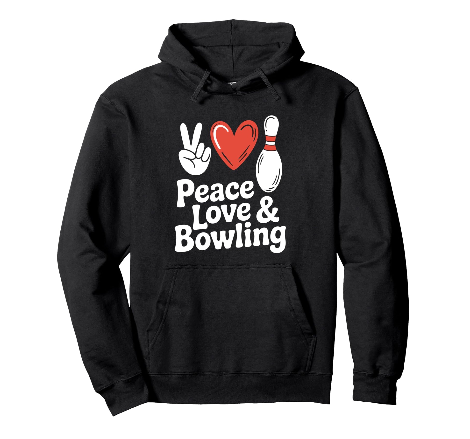 Peace Love Bowling Bowling Hoodie - Aesthetic Graphic Unisex - T-Shirt, Sweatshirt, Hoodie