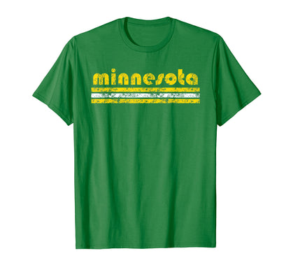 Minnesota Three Stripe Weathered Green T-Shirt - Graphic Print Men Women - T-Shirt, Sweatshirt, Hoodie