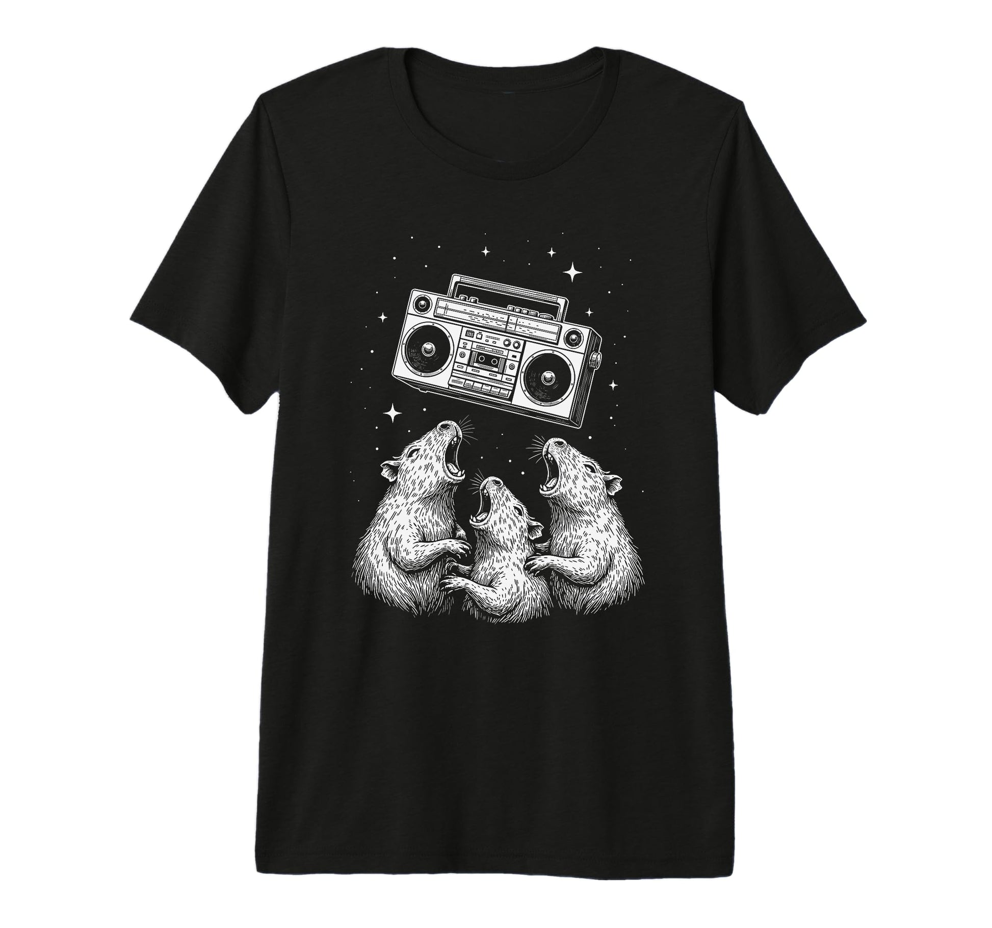 Singing Rats Boombox Space Vibe 80S T-Shirt - Unique Graphic for Adults - T-Shirt, Sweatshirt, Hoodie