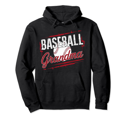 Baseball Grandma Grandmother Granny Hoodie - Graphic Print Men Women - T-Shirt, Sweatshirt, Hoodie