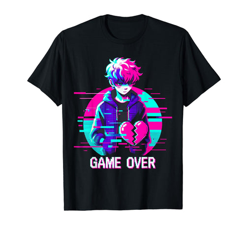 Sad Anime Gamer Japanese Vaporwave T-Shirt - Aesthetic Graphic for Adults - T-Shirt, Sweatshirt, Hoodie