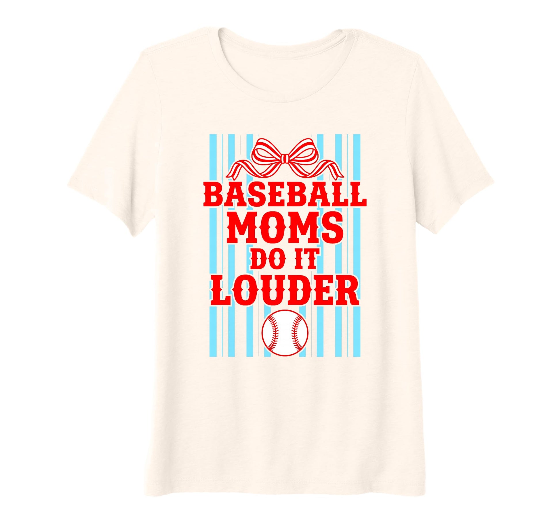 Womens Baseball Moms Do It Louder T-Shirt - Minimalist Print for Adults - T-Shirt, Sweatshirt, Hoodie