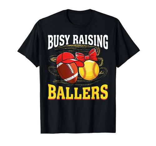 Busy Raising Ballers Football T-Shirt - Minimalist Print Men Women - T-Shirt, Sweatshirt, Hoodie