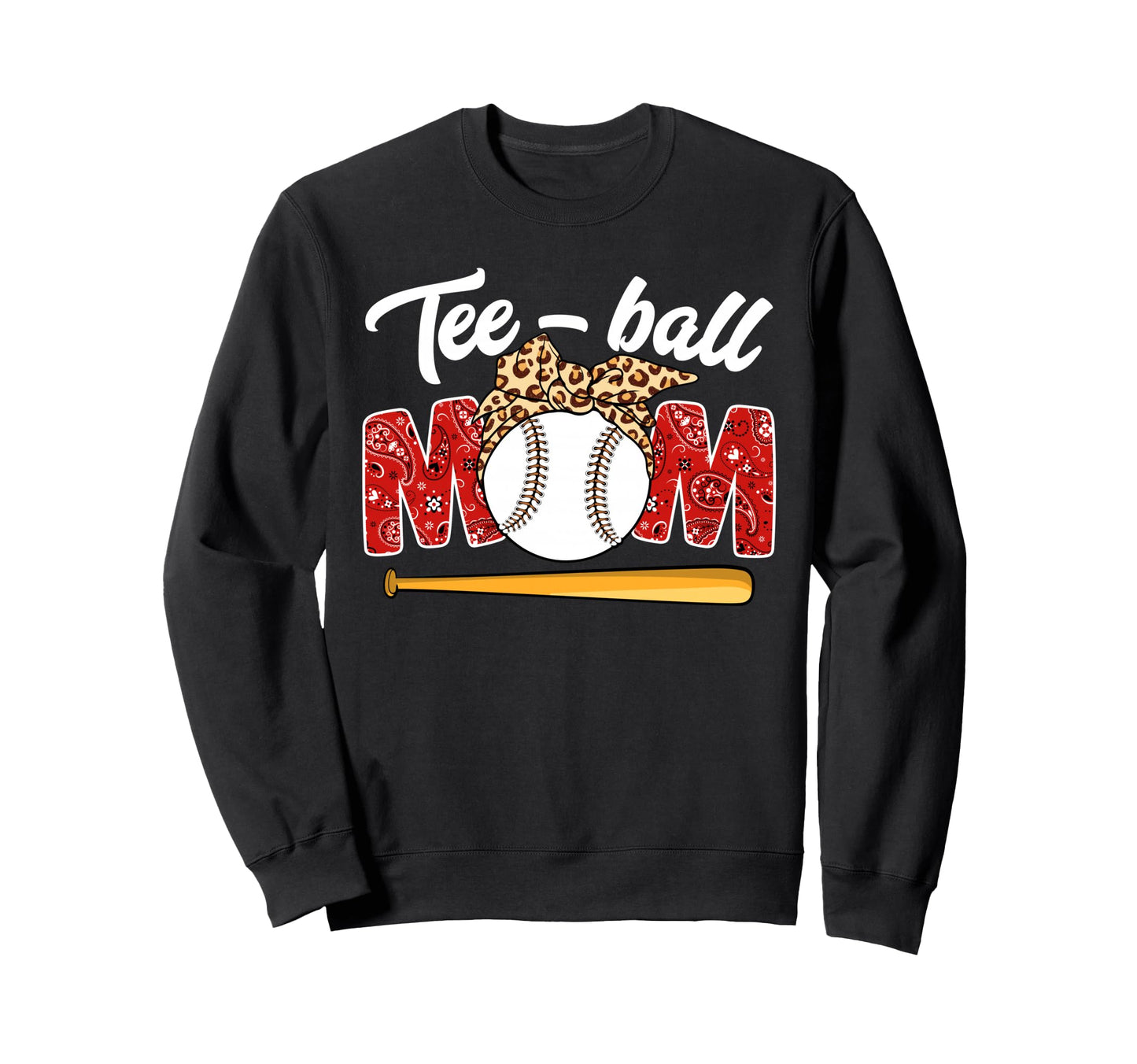 Teeball Mom Leopard Funny Teeball Sweatshirt - Aesthetic Graphic Unisex - T-Shirt, Sweatshirt, Hoodie