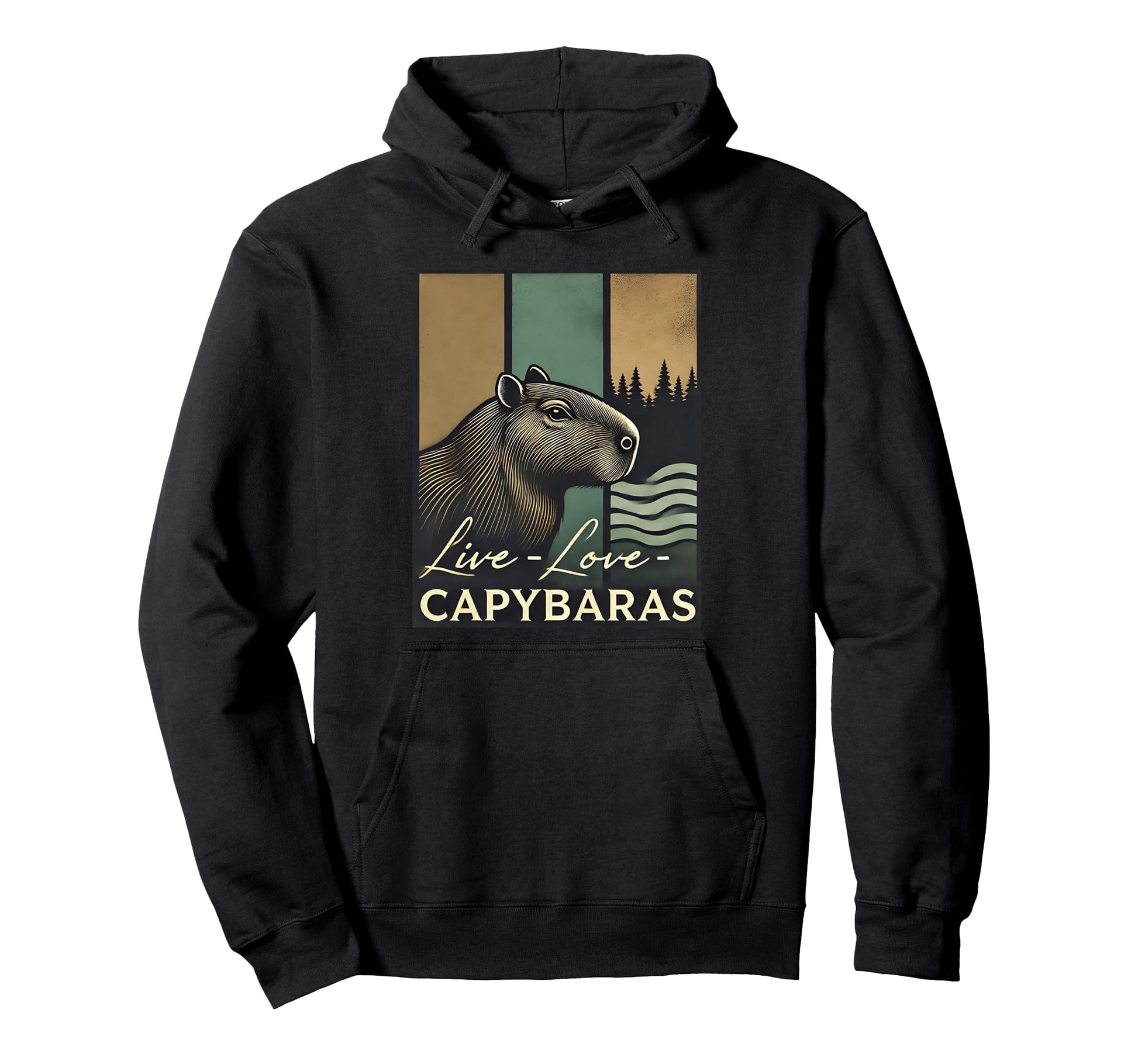Capybara Womens Capy Capybaras Peace Hoodie - Streetwear Style for Adults - T-Shirt, Sweatshirt, Hoodie