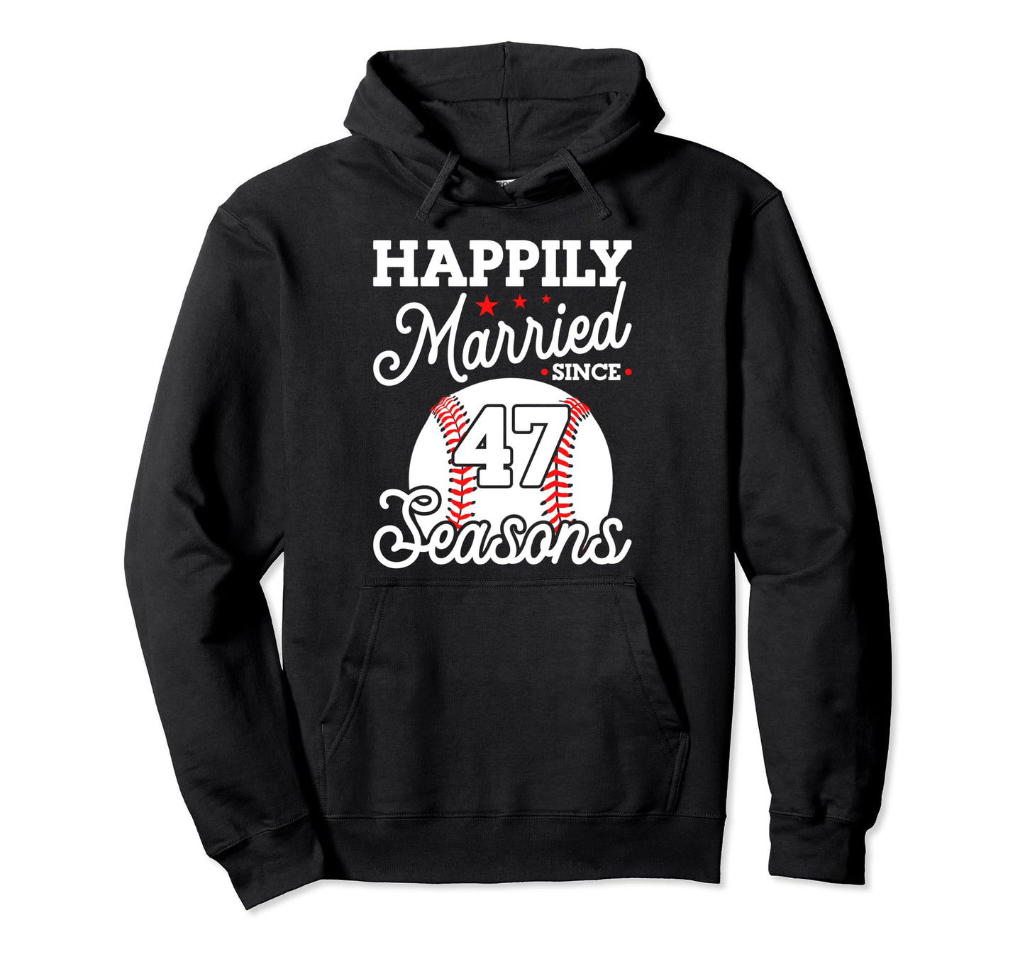 47Th Wedding Anniversary Baseball Hoodie - Minimalist Print for Adults - T-Shirt, Sweatshirt, Hoodie