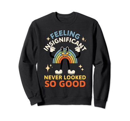 Rainbow Cartoon Existential Dread Sweatshirt - Minimalist Print for Adults - T-Shirt, Sweatshirt, Hoodie