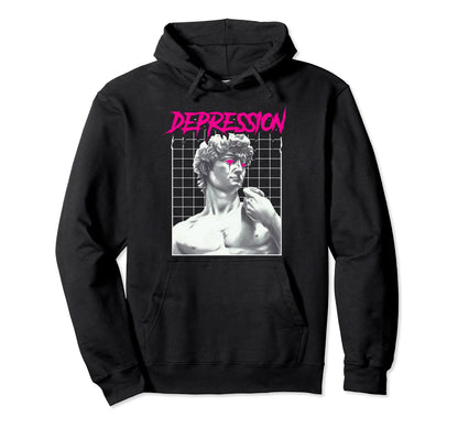 Depression Greek Grunge Aesthetic Emo Hoodie - Casual Everyday Wear Unisex - T-Shirt, Sweatshirt, Hoodie