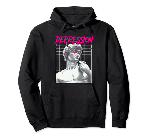 Depression Greek Grunge Aesthetic Emo Hoodie - Casual Everyday Wear Unisex - T-Shirt, Sweatshirt, Hoodie