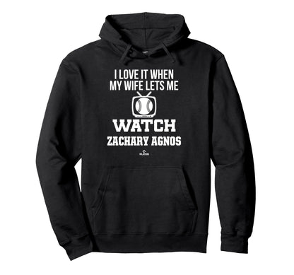 My Wife Lets Me Watch Zachary Agnos Hoodie - Aesthetic Graphic for Adults - T-Shirt, Sweatshirt, Hoodie