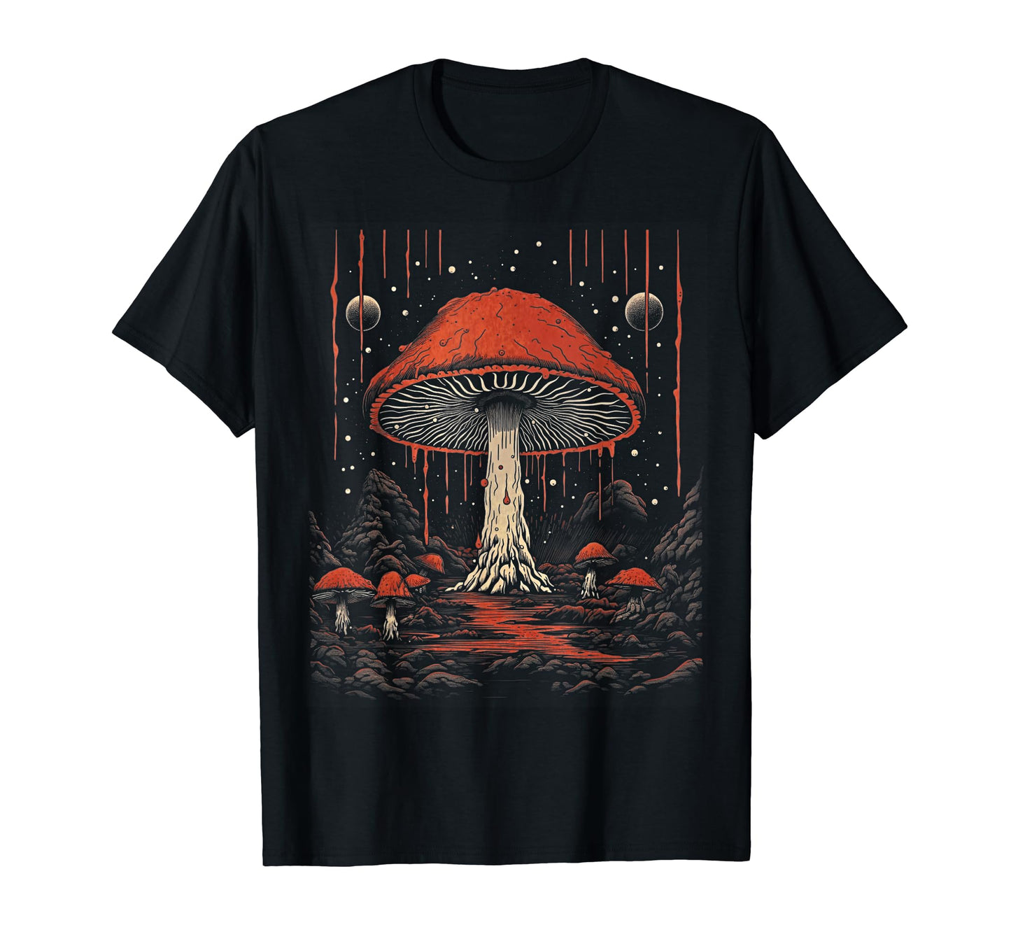 90S Grunge Mushrooms Distressed Art 130 T-Shirt - Novelty Apparel Unisex - T-Shirt, Sweatshirt, Hoodie