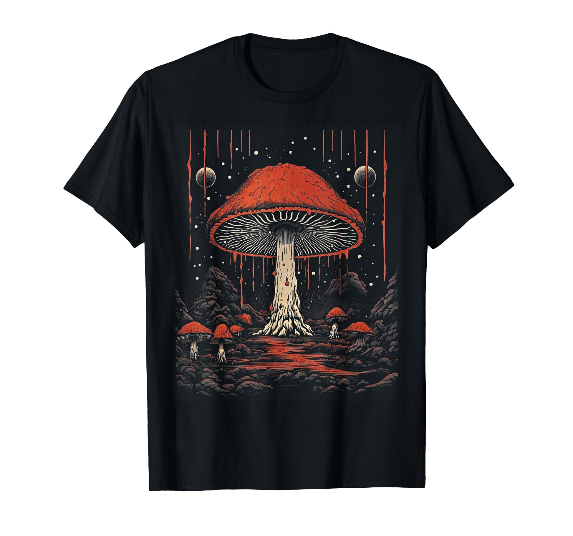 90S Grunge Mushrooms Distressed Art 130 T-Shirt - Novelty Apparel Unisex - T-Shirt, Sweatshirt, Hoodie