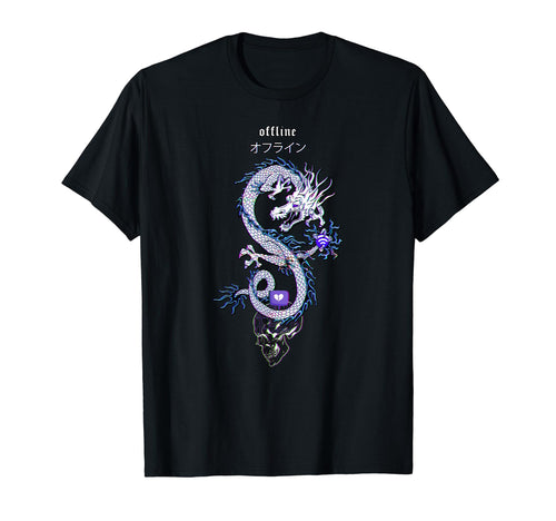 Offline Skull Japanese Dragon 90S T-Shirt - Streetwear Style Unisex - T-Shirt, Sweatshirt, Hoodie