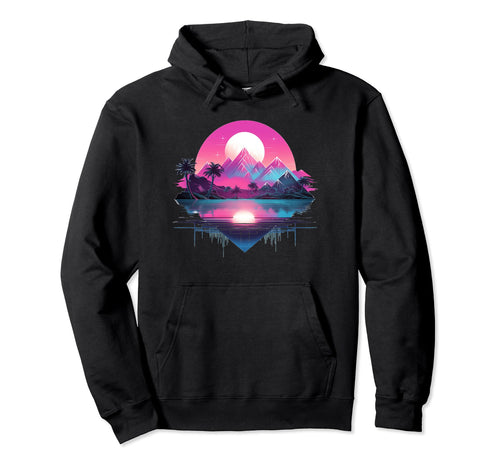Vaporwave Landscape Aesthetic Art Hoodie - Minimalist Print for Adults - T-Shirt, Sweatshirt, Hoodie