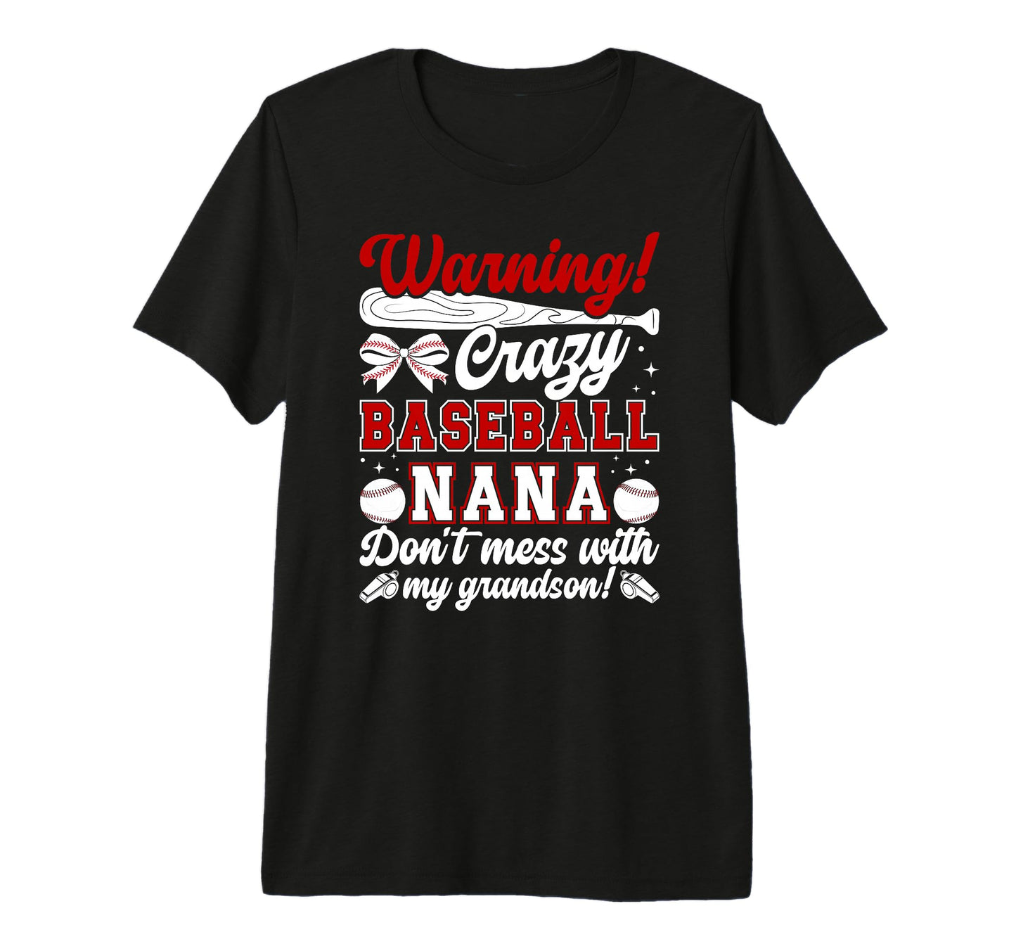 Crazy Baseball Nana Grandma Nana T-Shirt - Aesthetic Graphic Unisex - T-Shirt, Sweatshirt, Hoodie
