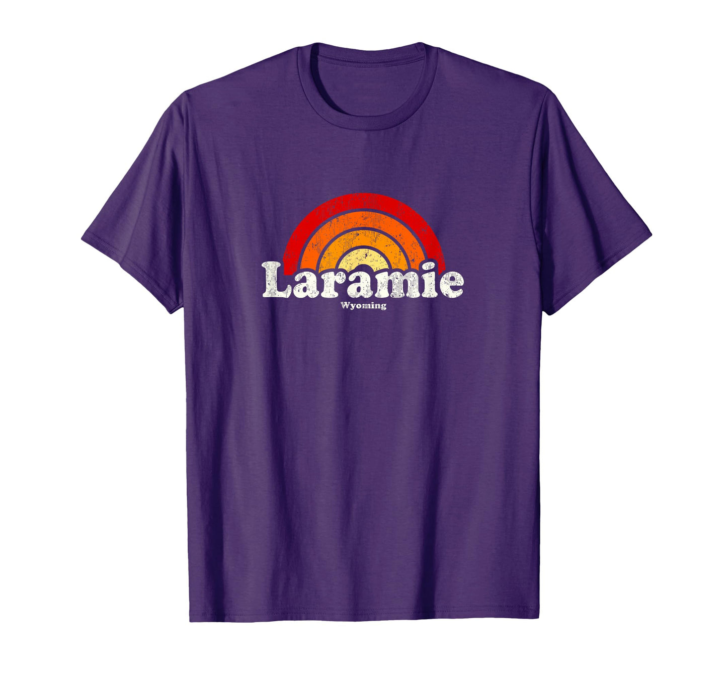 Laramie Wyoming Wy 70S Rainbow T-Shirt - Custom Art Print Men Women - T-Shirt, Sweatshirt, Hoodie