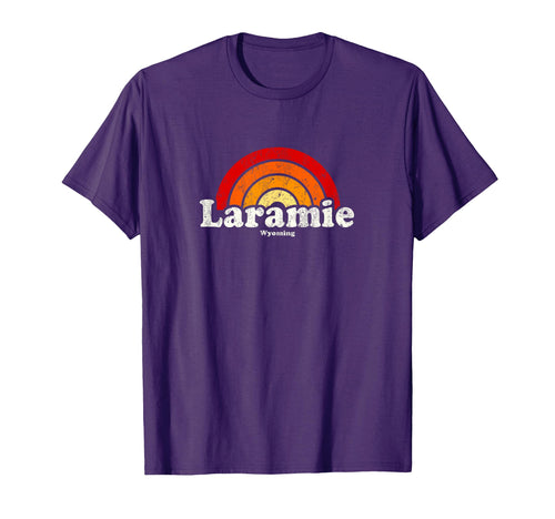 Laramie Wyoming Wy 70S Rainbow T-Shirt - Custom Art Print Men Women - T-Shirt, Sweatshirt, Hoodie