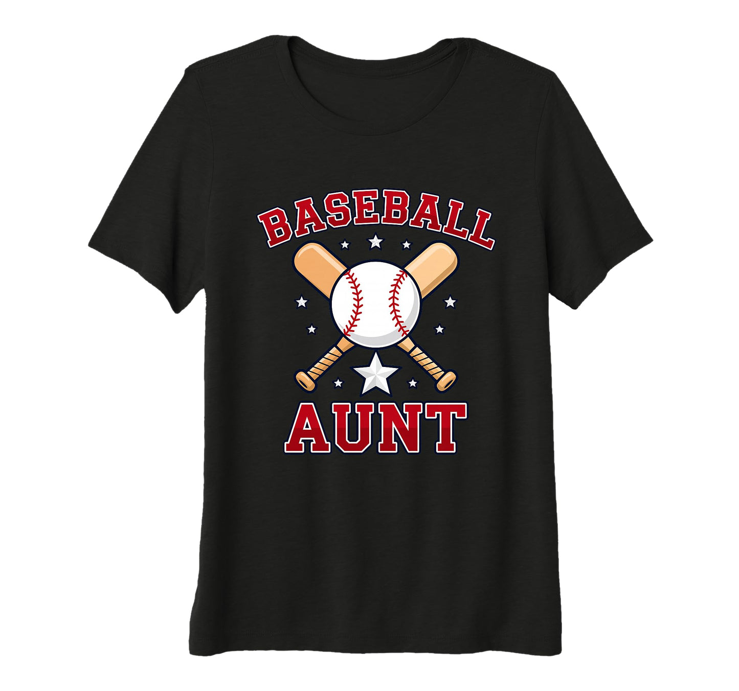 Womens Baseball Aunt Art Funny T-Shirt - Trendy Graphic for Adults - T-Shirt, Sweatshirt, Hoodie