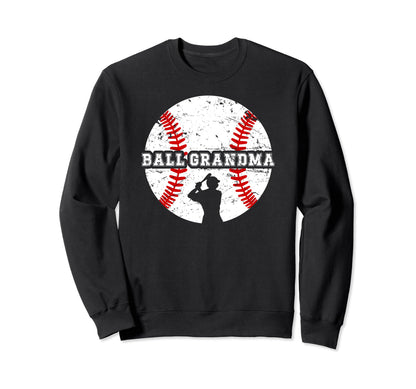 Ball Grandma Heart Baseball Sweatshirt - Aesthetic Graphic for Adults - T-Shirt, Sweatshirt, Hoodie