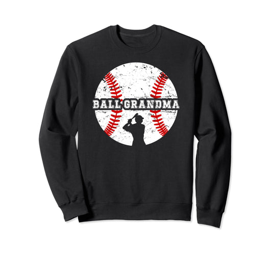 Ball Grandma Heart Baseball Sweatshirt - Aesthetic Graphic for Adults - T-Shirt, Sweatshirt, Hoodie