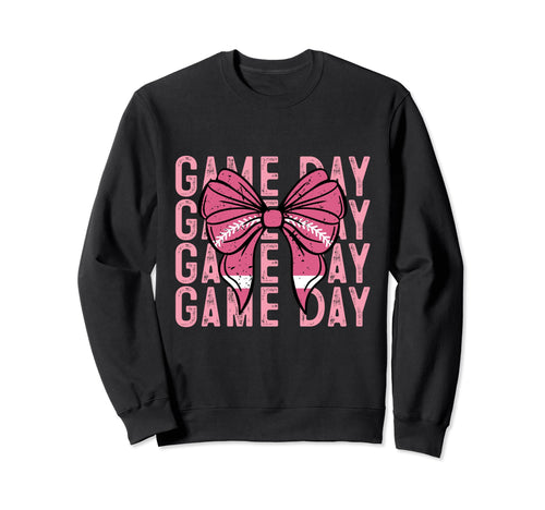 Game Day Mom Cheer Bow Sweatshirt - Unique Graphic for Adults - T-Shirt, Sweatshirt, Hoodie