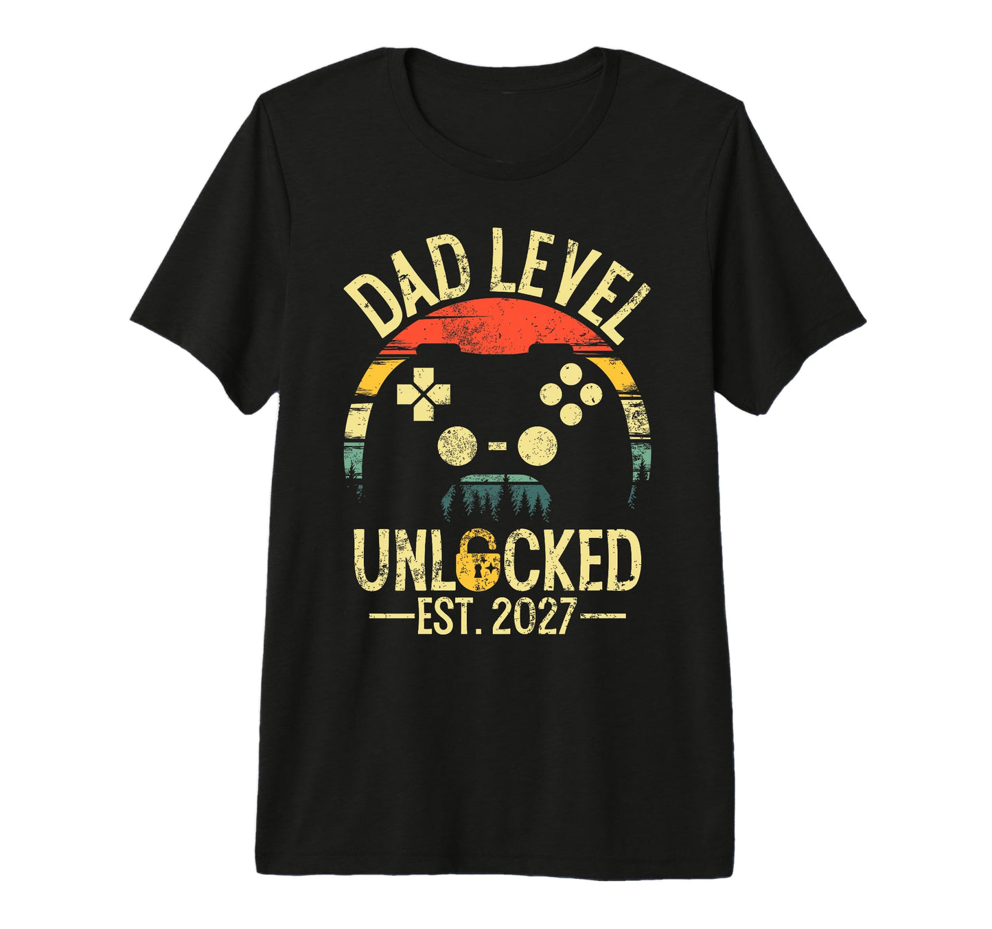 Mens Dad Level Unlocked Est 2027 Leveled Up T-Shirt - Graphic Print Unisex - T-Shirt, Sweatshirt, Hoodie
