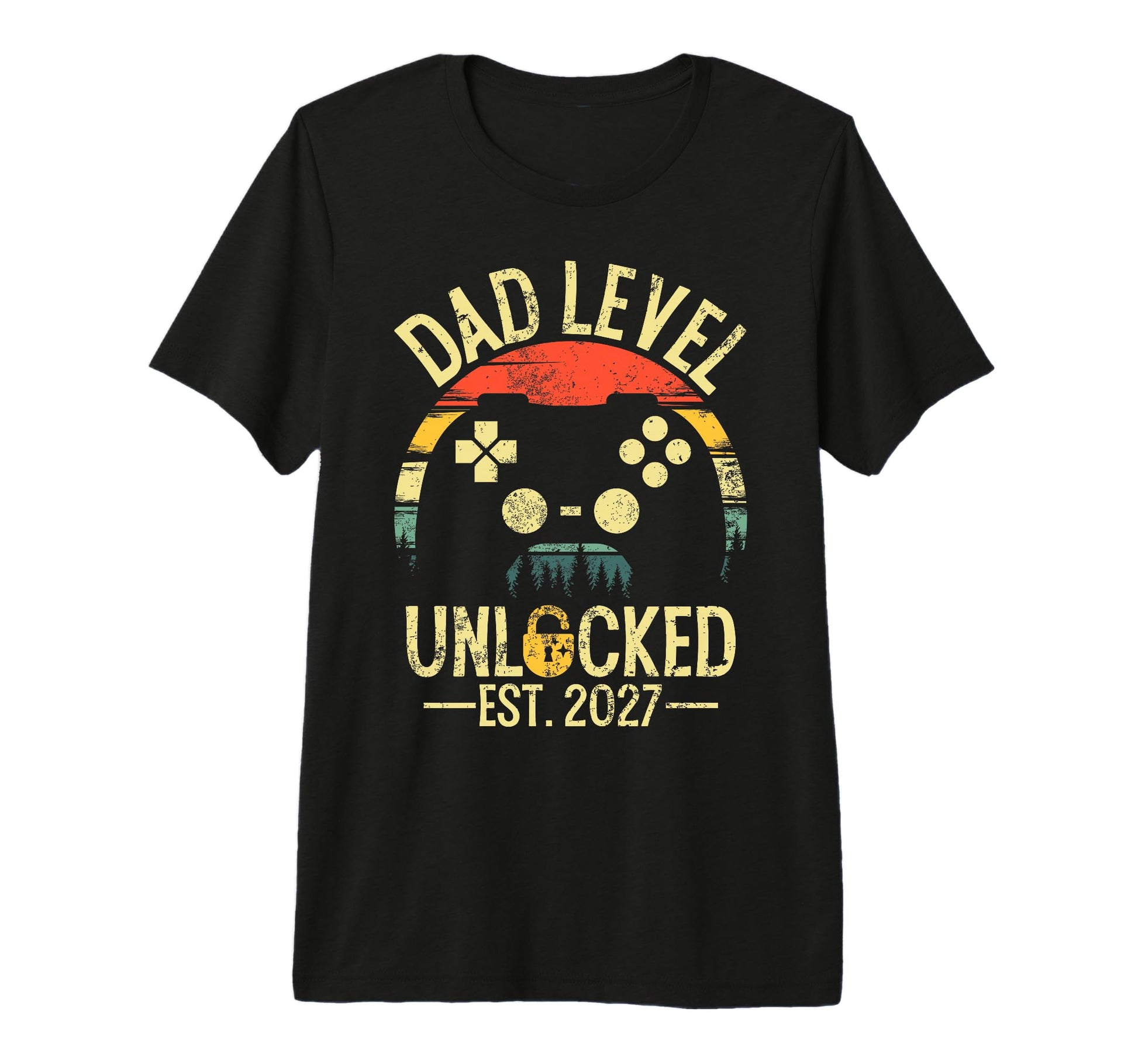 Mens Dad Level Unlocked Est 2027 Leveled Up T-Shirt - Graphic Print Unisex - T-Shirt, Sweatshirt, Hoodie