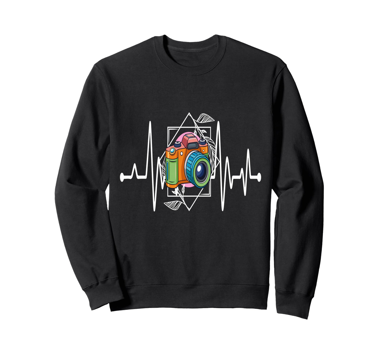 Womens Funny Camera Heartbeat Sweatshirt - Casual Everyday Wear Men Women - T-Shirt, Sweatshirt, Hoodie