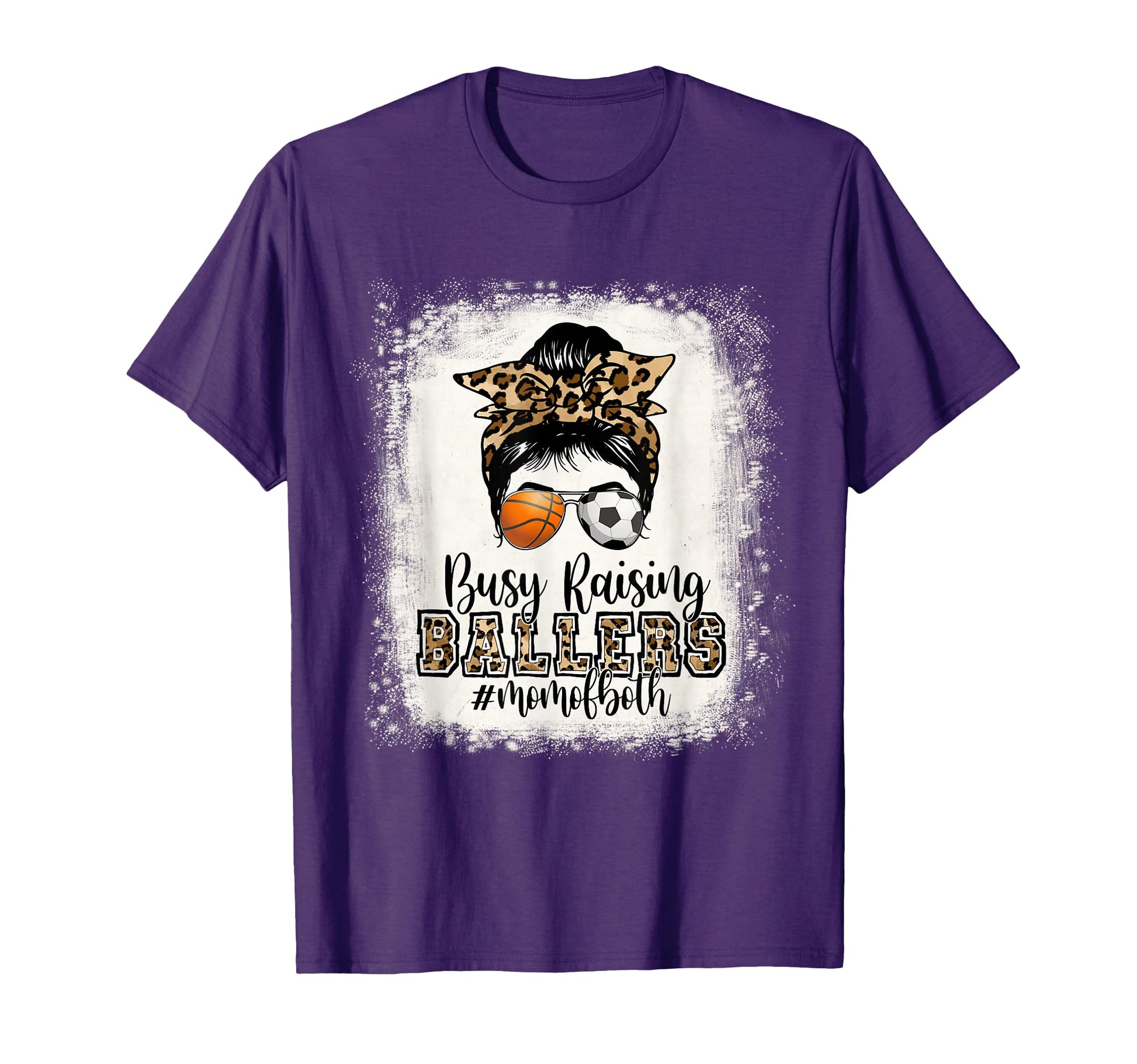 Busy Raising Ballers Mom Both T-Shirt - Fun Novelty Design for Adults - T-Shirt, Sweatshirt, Hoodie