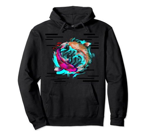 Koi Carp Glitch Aesthetic Japan Hoodie - Casual Everyday Wear for Adults - T-Shirt, Sweatshirt, Hoodie