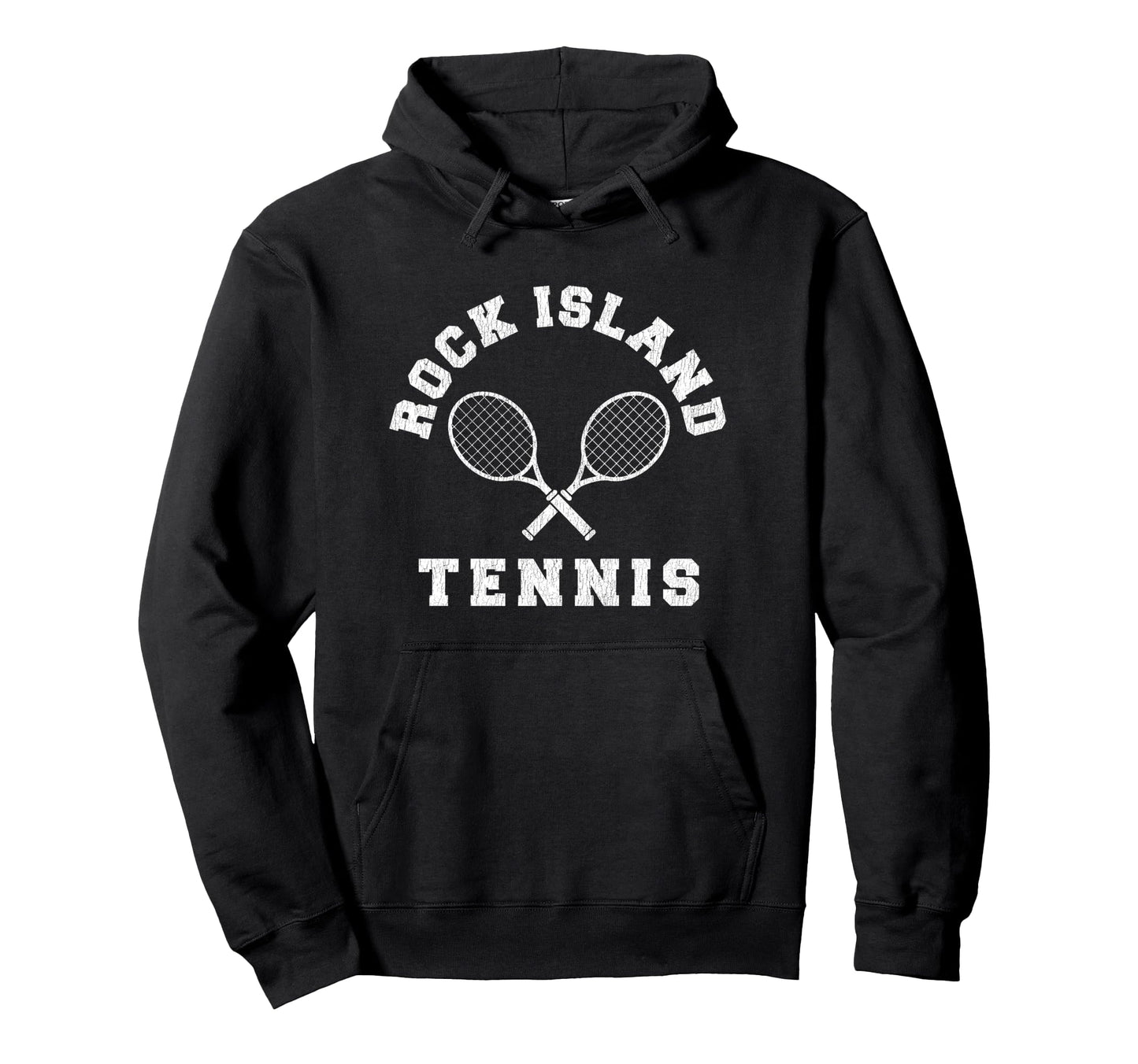 Rock Island Tennis Team Distressed 90S Hoodie - Streetwear Style Men Women - T-Shirt, Sweatshirt, Hoodie