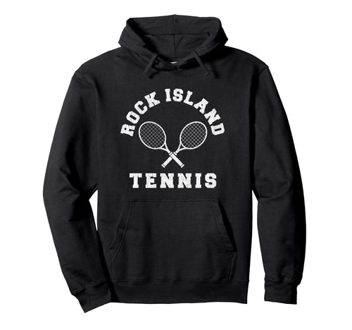 Rock Island Tennis Team Distressed 90S Hoodie - Streetwear Style Men Women - T-Shirt, Sweatshirt, Hoodie