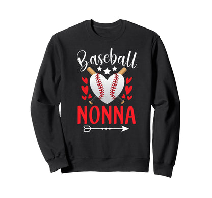 Baseball Nonna Grandma Nonna Baseball Sweatshirt - Unique Graphic Unisex - T-Shirt, Sweatshirt, Hoodie