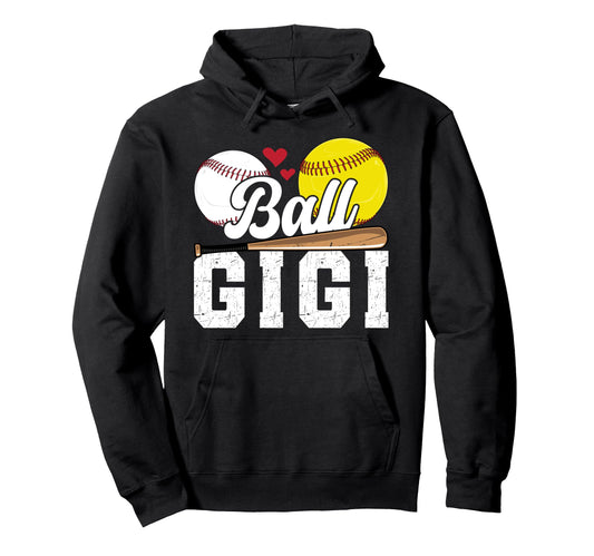 Ball Gigi Grandma Proud Baseball Softball Hoodie - Unique Graphic Unisex - T-Shirt, Sweatshirt, Hoodie