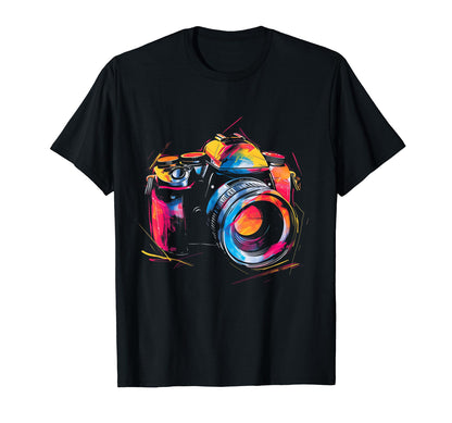 Camera Photography Watercolor Art T-Shirt - Minimalist Print Men Women - T-Shirt, Sweatshirt, Hoodie